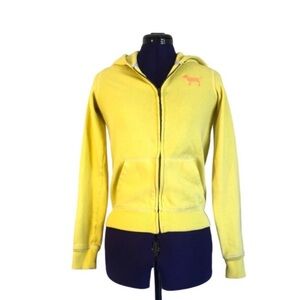 Victoria’s Secret PINK Yellow Long Sleeve Hoodie Sweater